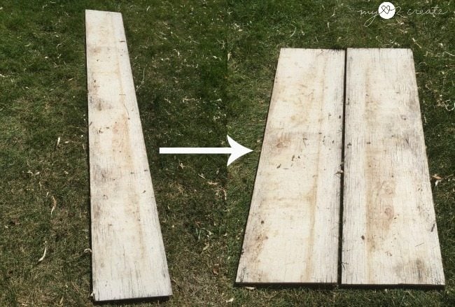 Cut scrap plywood in two