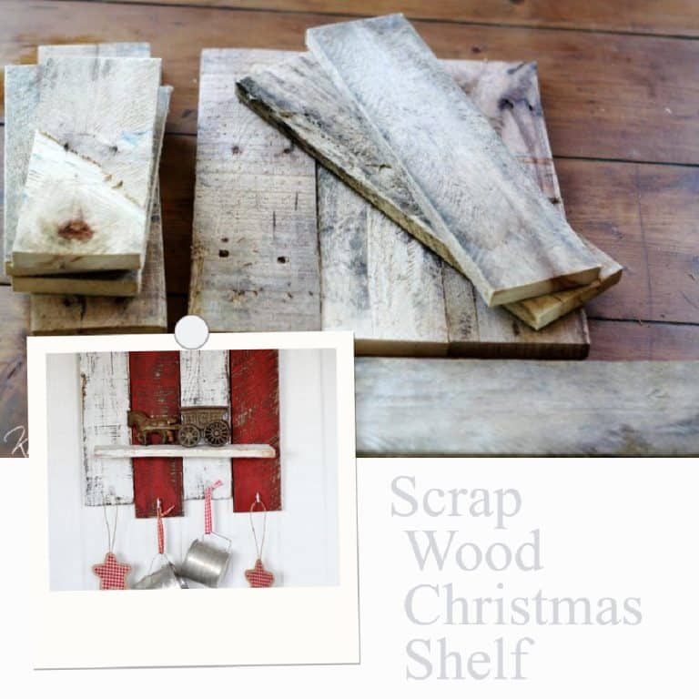 Scrap Wood Christmas Shelf with Hooks