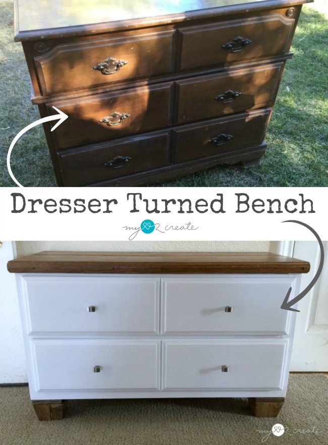 how to turn a dresser into a bench