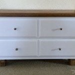 Dresser turned bench, Front of dresser into a bench