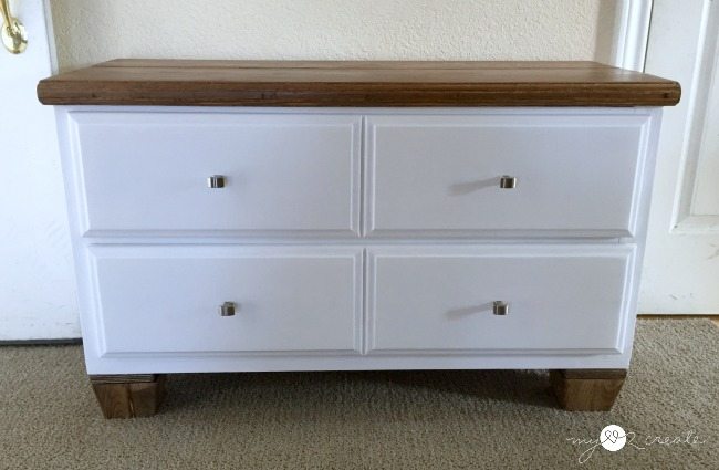 Front of dresser into a bench