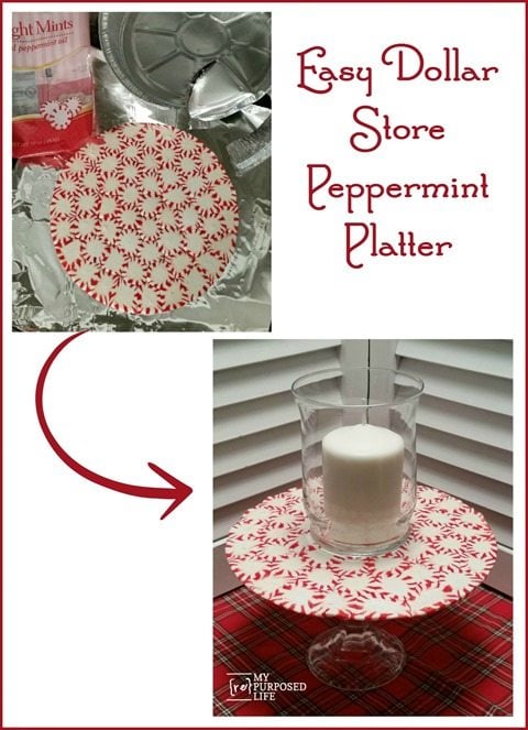 Easy Dollar Store Peppermint Platter for less than $3