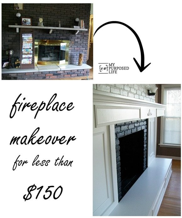 brick fireplace makeover