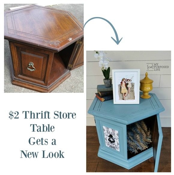 my-repurposed-life-thrift-store-hexagon-table-makeover my-repurposed-life-thrift-store-hexagon-table-makeover