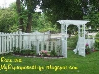 old doors make a great addition to the garden arbor