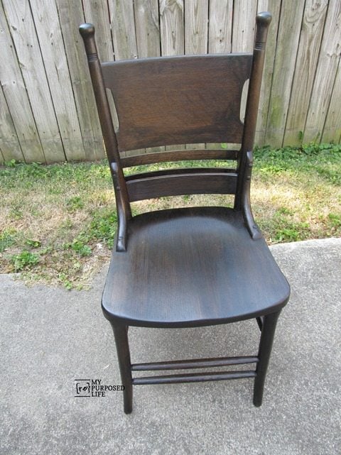 antique pew chair restoration MyRepurposedLife.com