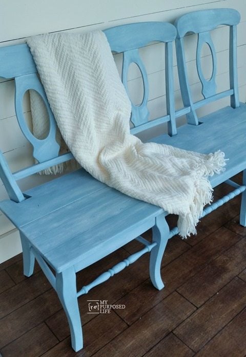 blue chair bench MyRepurposedLife.com