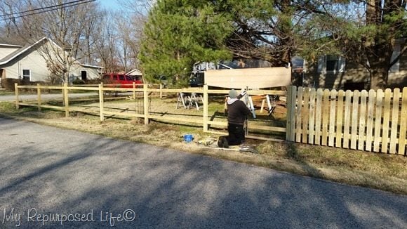 last picket in place | DIY Picket Fence