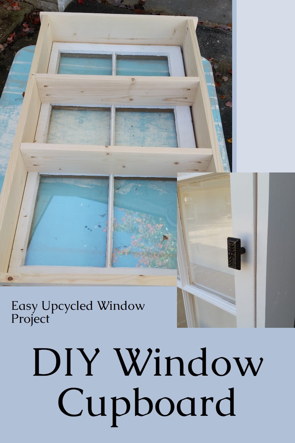 Transform an old window into a charming cupboard with this simple DIY project! Perfect for upcycling and adding unique storage to your home. Get the step-by-step tutorial! via @repurposedlife