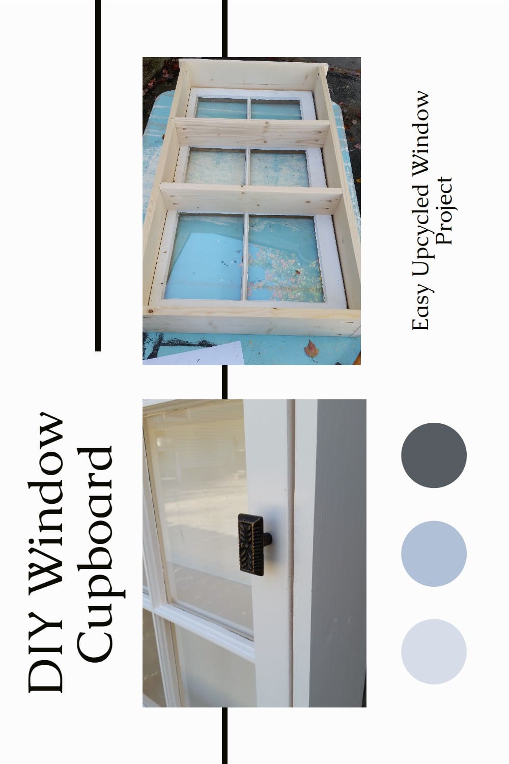 Transform an old window into a charming cupboard with this simple DIY project! Perfect for upcycling and adding unique storage to your home. Get the step-by-step tutorial! via @repurposedlife