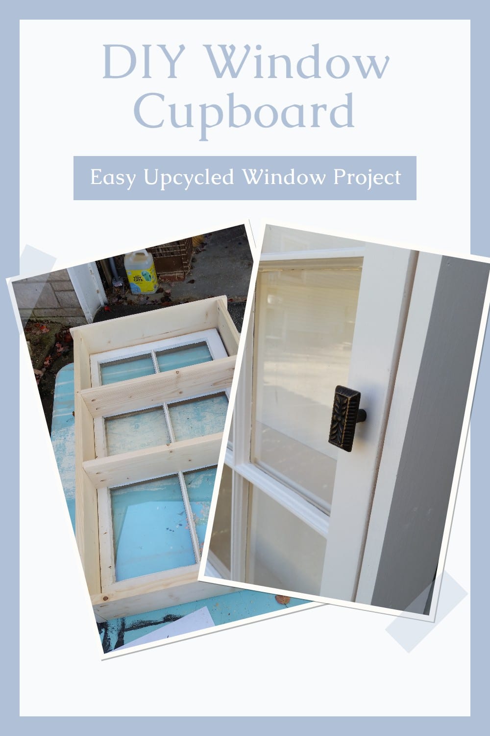 Transform an old window into a charming cupboard with this simple DIY project! Perfect for upcycling and adding unique storage to your home. Get the step-by-step tutorial! via @repurposedlife