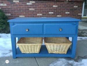 Repurposed Storage bench front view