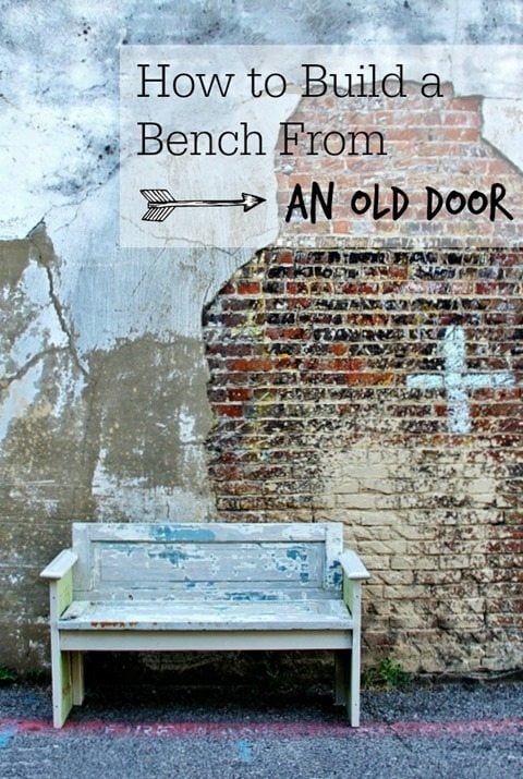 how to build a bench out of an old door