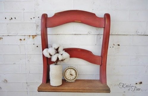 repurposed chair shelf