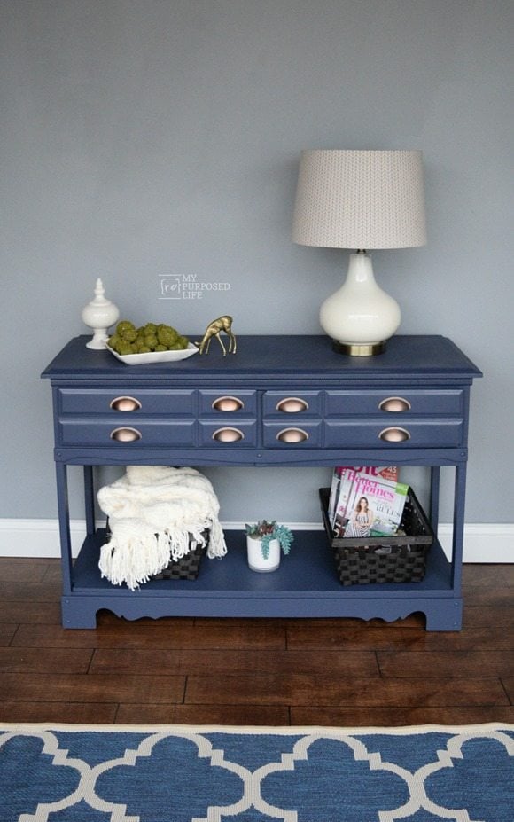 repurposed dresser into a hall table, sofa table MyRepurposedLife.com repurposed furniture ideas turn a dresser into a hall table, sofa table MyRepurposedLife.com