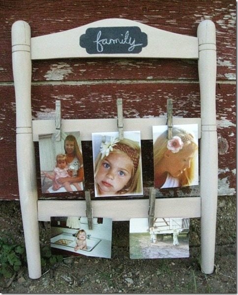 repurposed chair photo holder