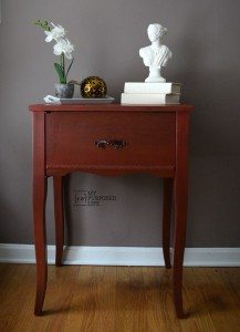 Red Side Table | repurposed sewing cabinet - eBook