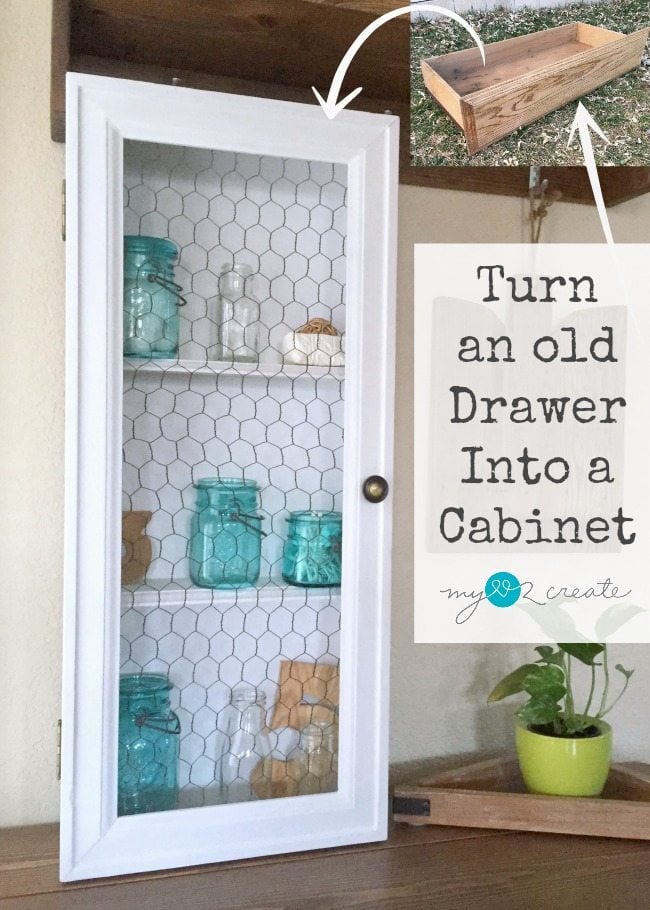 Turn an old drawer into a cabinet MyLove2Create for MyRepurposedLife.com
