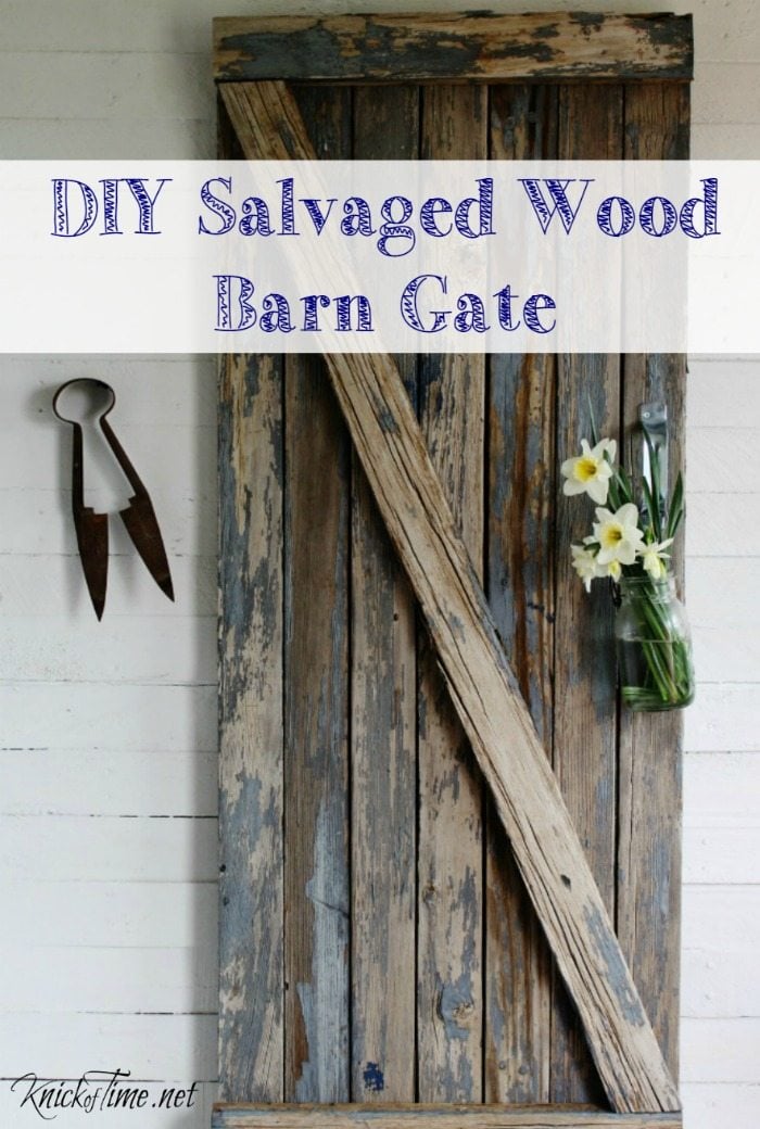 Turn a worn out picnic table into a decorative farmhouse barn gate! By www.knickoftime.net for My Repurposed Life
