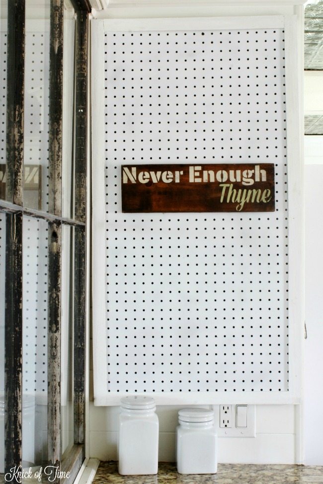 kitchen pegboard organizer - Knick of Time