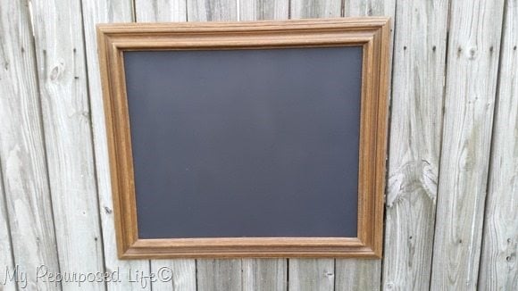 brown picture frame chalkboard