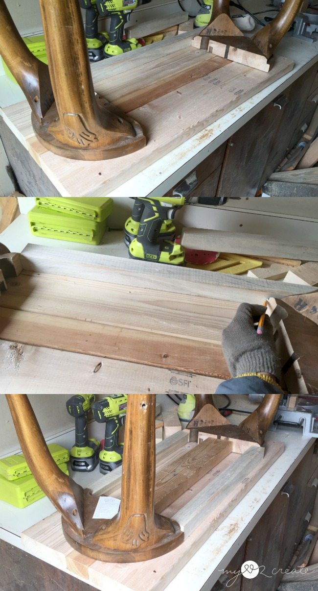 fitting bench top and support rails