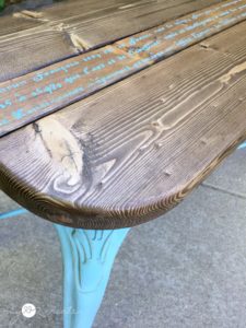 top side shot of french bench