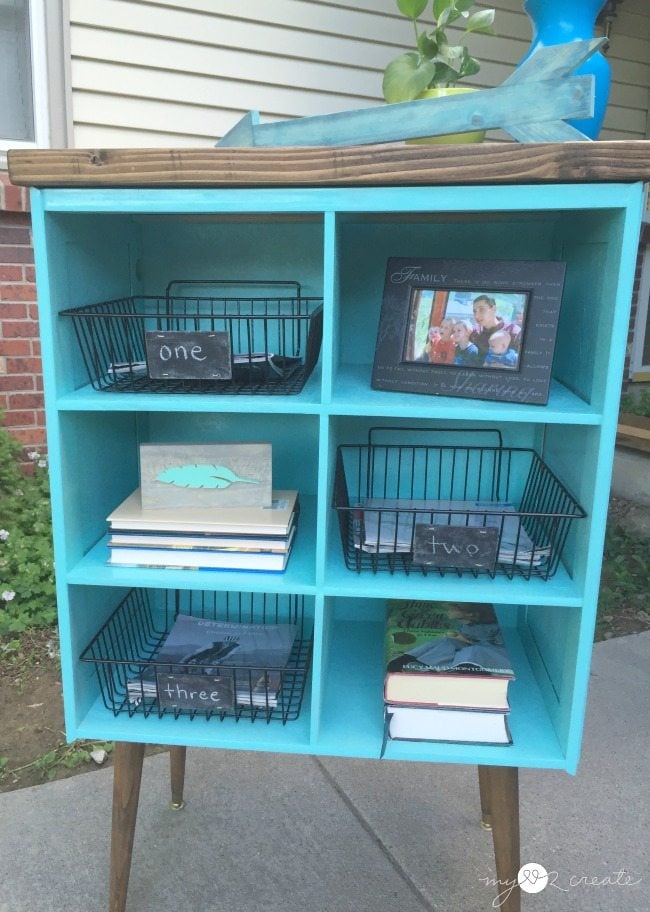 styled Repurposed Cupboard Door Shelf