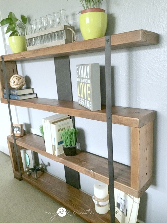 Rustic Industrial Narrow Bookshelf