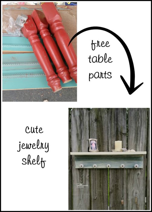 scrap wood jewelry shelf My Repurposed Life®