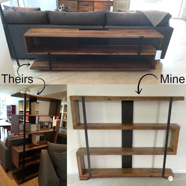 theirs and mine rustic industrial bookshelf