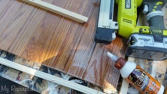 hardwood flooring table top gorilla wood glue ryobi nail gun
