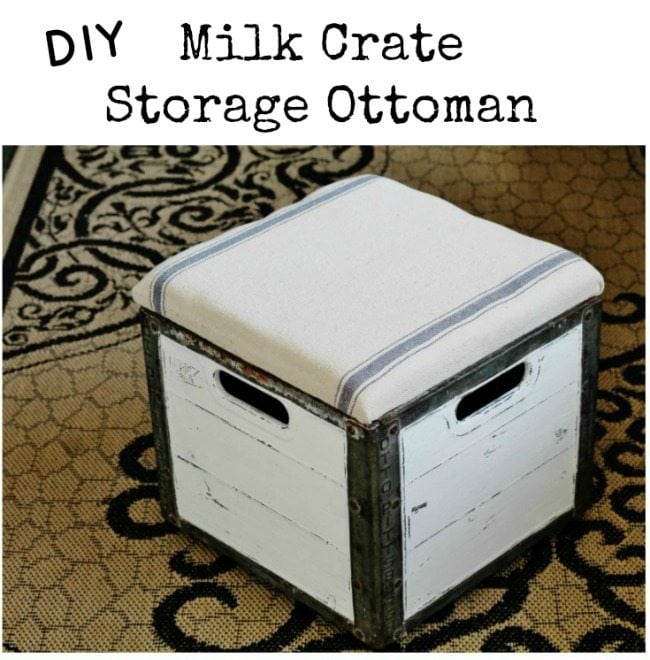 How to turn a milk crate into a padded storage ottoman