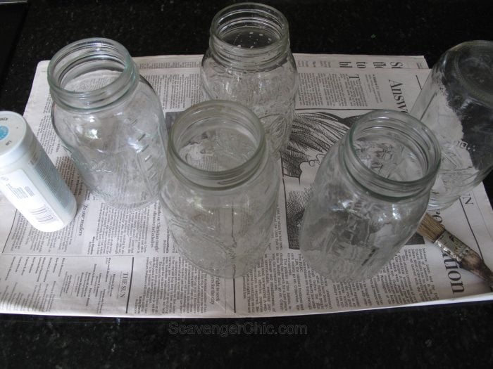 repurpose-bed-slats-into-floral-centerpiece-or-wine-carrier and painted mason jars