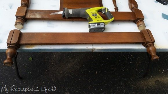 cut headboard with reciprocating saw