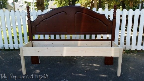 how to frame a double bed headboard bench