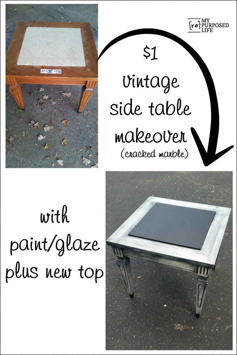 mid century side table makeover My Repurposed Life®