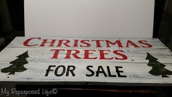 vintage looking Christmas Trees for sale sign