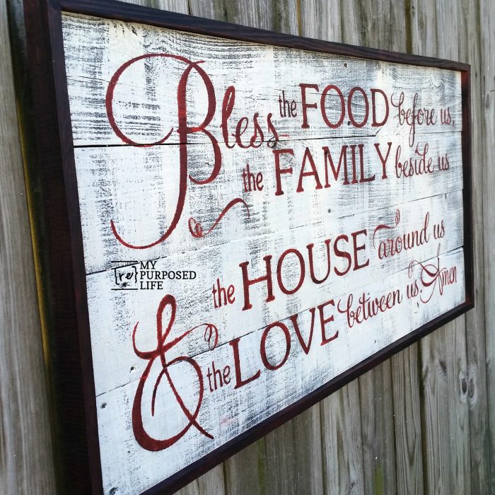 Rustic Sign | Bless The Food Before Us