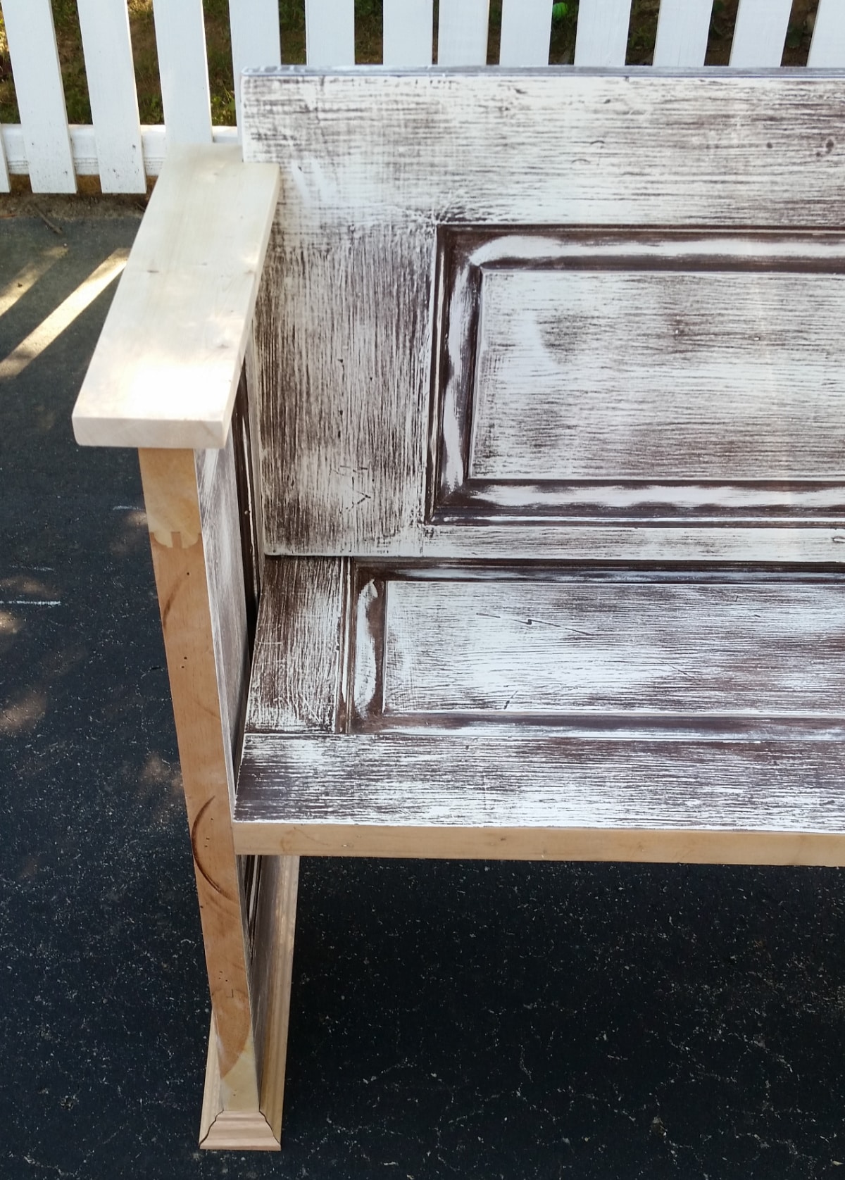 fitting armrest on door bench