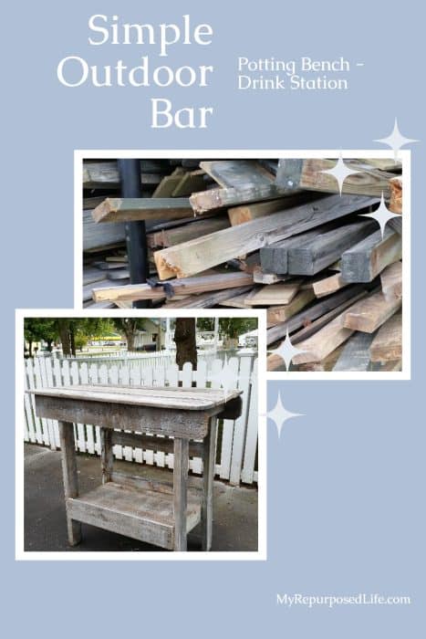 Salvaged Wood Outdoor Bar | Kitchen Island - My Repurposed Life®