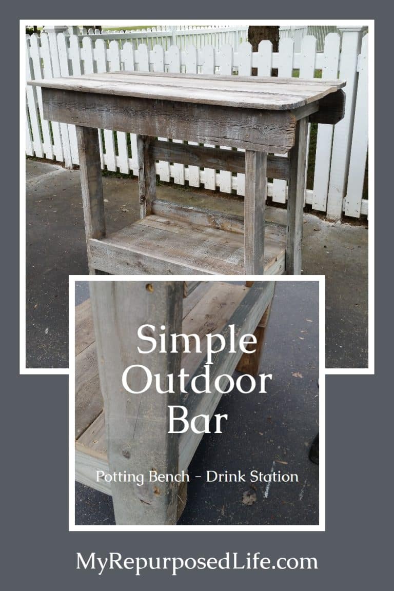 Salvaged Wood Outdoor Bar | Kitchen Island - My Repurposed Life®