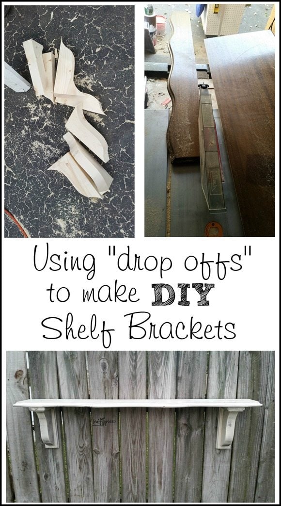 using scrap wood drop offs to make diy shelf brackets MyRepurposedLife.com