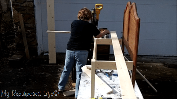 cut slats for headboard bench seat