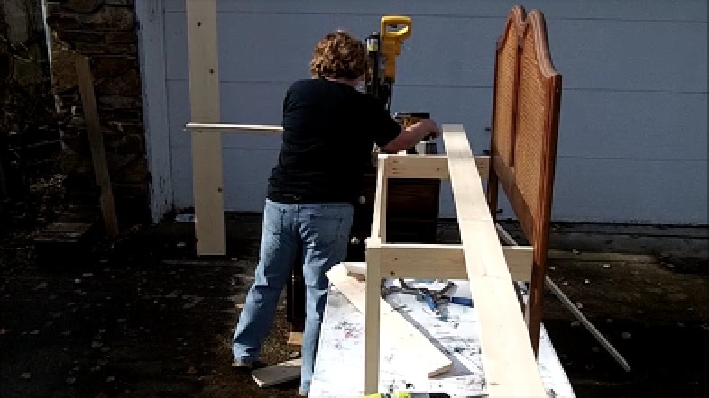 cut slats for headboard bench seat