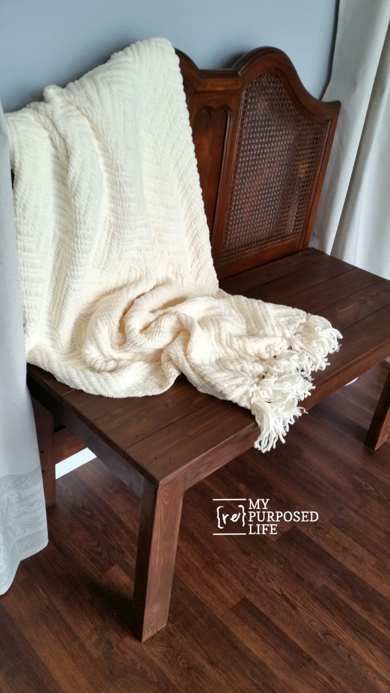 how to build a headboard bench video tutorial MyRepurposedLife.com