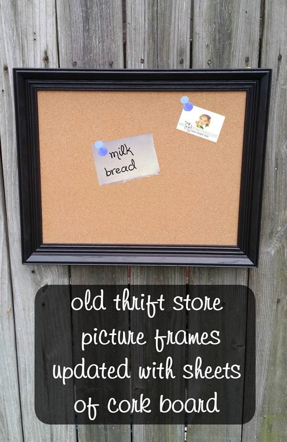Easy project- how to turn old picture frames into new cork boards MyRepurposedLife.com