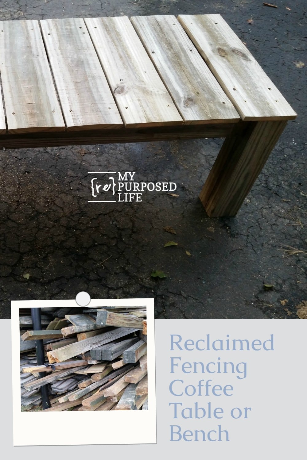 Reclaimed Wood Coffee Table via @repurposedlife