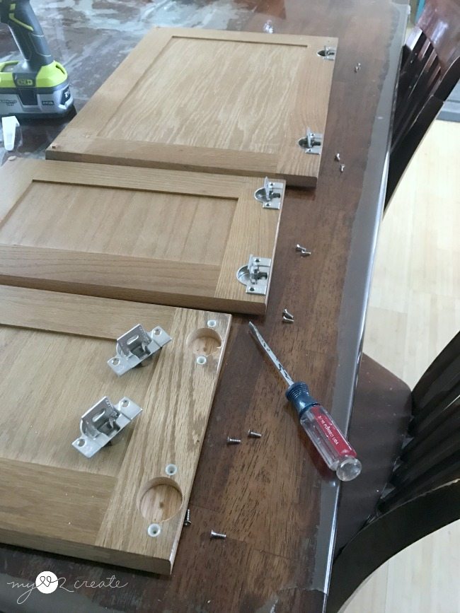 remove cabinet door hardware