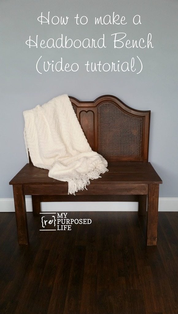 video tutorial how to make a headboard bench MyRepurposedLife.com